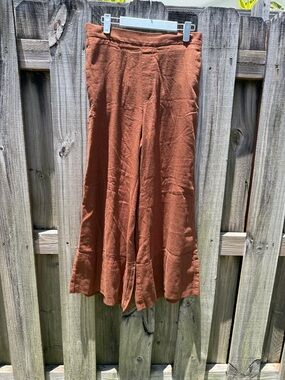 Banana Republic Wide Leg Pants in Rust Brown
